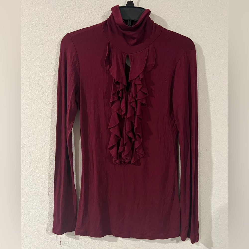 Burgundy long sleeve turtle neck